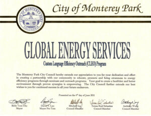 city of monterey park award for cleo program